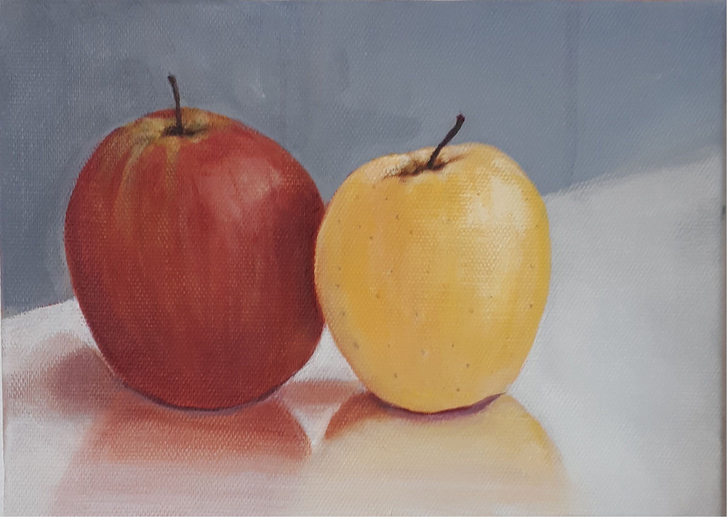 Due mele sul lavatrice